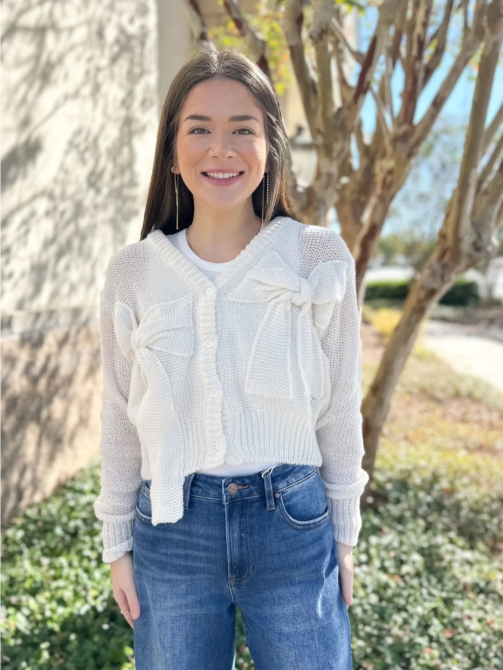 Simply Southern Women’s Simply Bow Cardigan Sweater